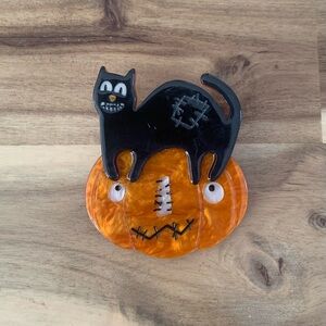 Erstwilder Jack & The Cat Brooch Thanksgiving Halloween pin New with Defect 3